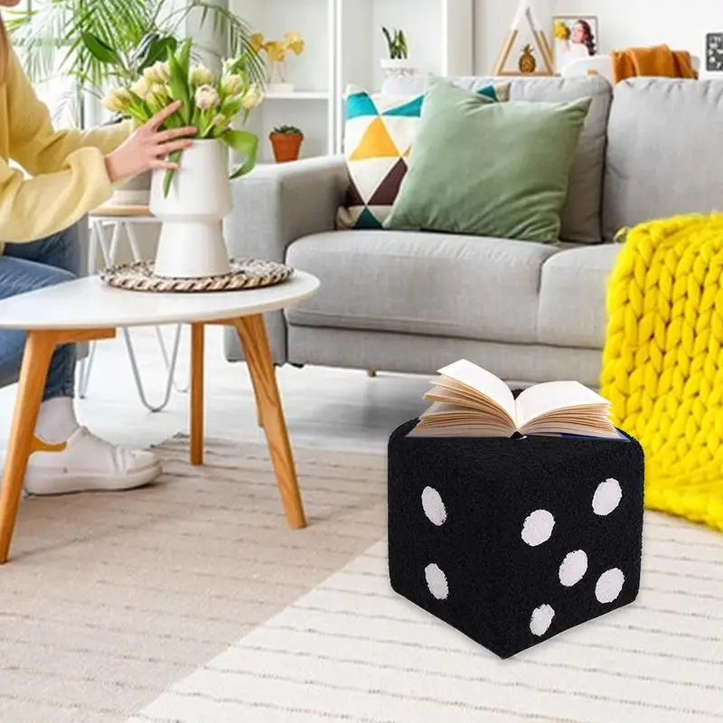 

Dice Footstool Small Foot Stool For Living Room 7.87x7.87x7.87Inch Washable Soft Stool Entrance Shoe Changing Chair Comfortable