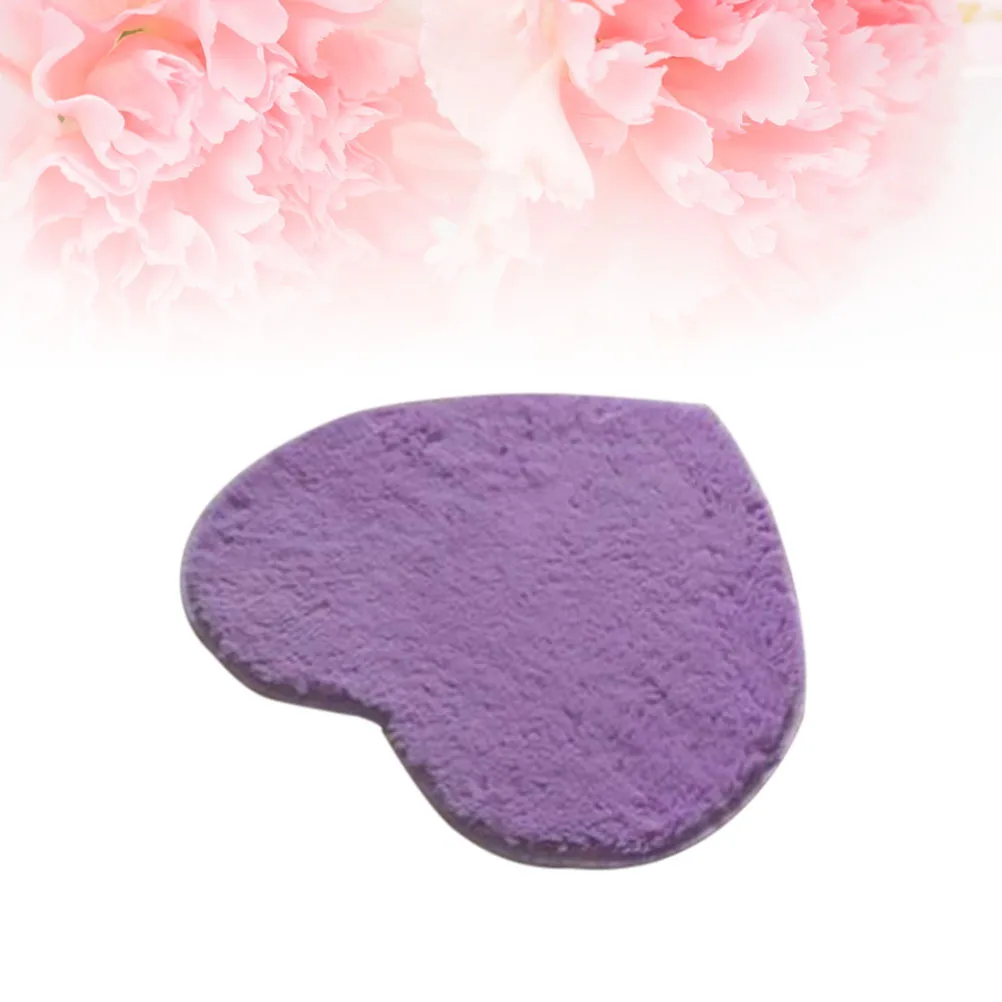 

Heart Shape Soft Floor Mat Floor Carpet For Bedroom For Bedroom Natural Material Cozy Home Decor Light Purple 30X40Cm