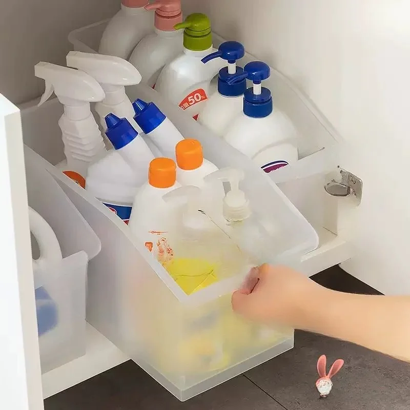 Laundry Detergent Storage Basket Rack Home Sink Cabinet Dormitory Good Squeeze Storage Box Integrated Closet Accessories