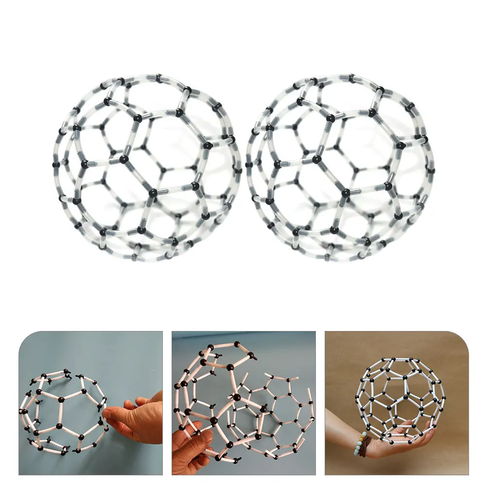 2Sets Chemistry Molecular Kit C60 Molecule Structure Educational Science Classroom Chemistry Teaching Aid for Students