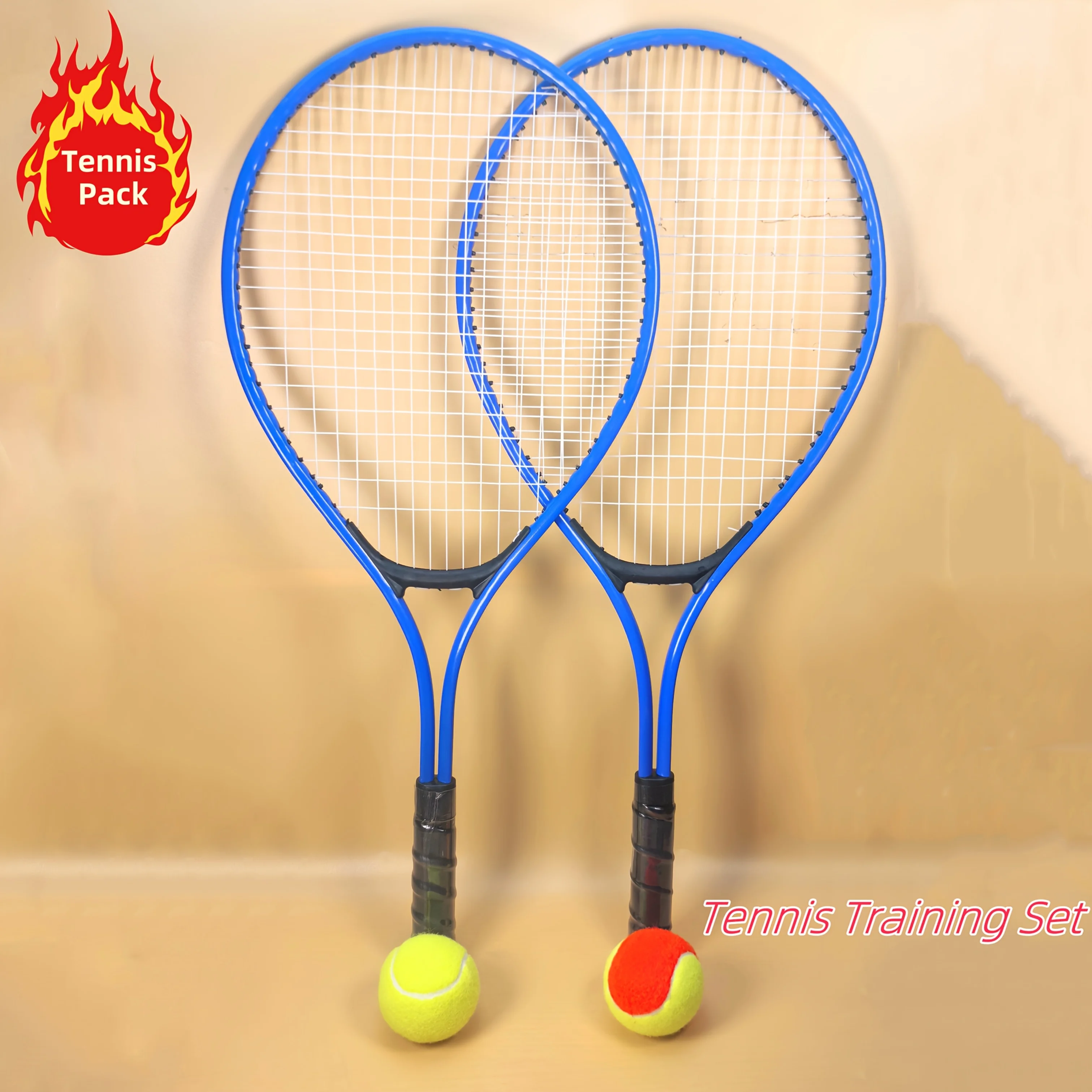 Children's Tennis Set Tennis Single and Double Trainer with Line Rebound Self Training Equipment Beginner Tennis racket Set