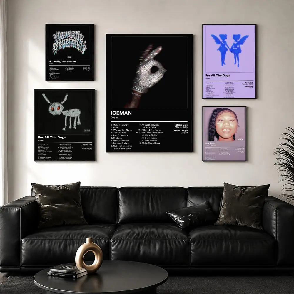 D-drake Album Cover Painting Calligraphy Wall Art Canvas Poster Premium Home Decor Print for Living Room Bedroom