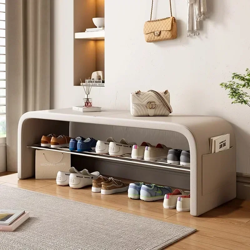 Household Goods Light Luxury Shoe Changing Stool For Home Use, Shoe Wearing Stool, Shoe Cabinet, Integrated Bed End Stool