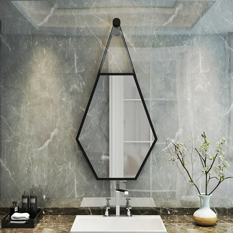 

Hexagon Shower Decorative Mirror Bedroom Makeup Large Decorative Mirror Wall Specchio Da Parete Home Decoration Luxury YY50DM