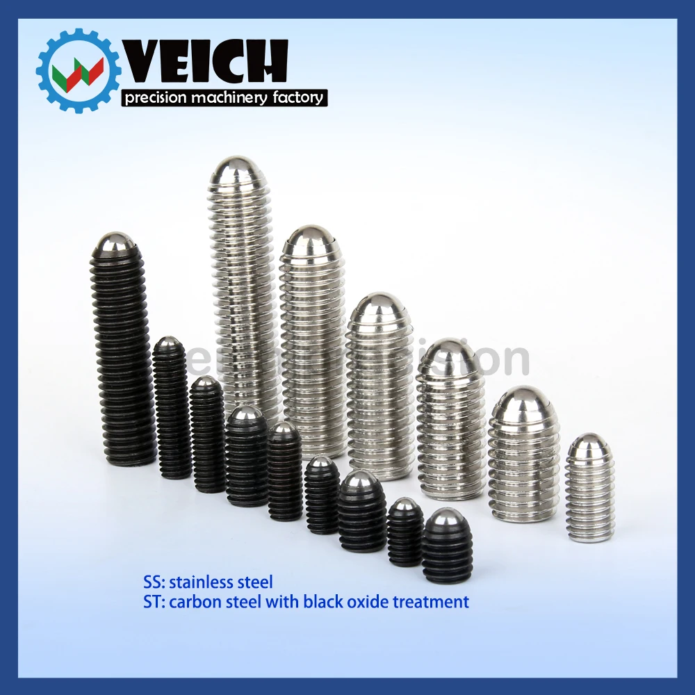 VCN419  M3~M8 Carbon Steel/Satinless Steel Ball Plungers Internal Hexgon Without Spring Roller Plungers Thread Screw Ball Detent