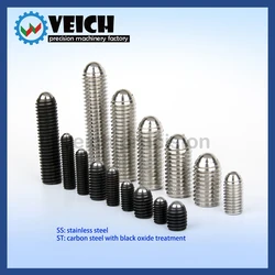 VCN419 M3~M8 Carbon Steel/Satinless Steel Ball Plungers Internal Hexgon Without Spring Roller Plungers Thread Screw Ball Detent