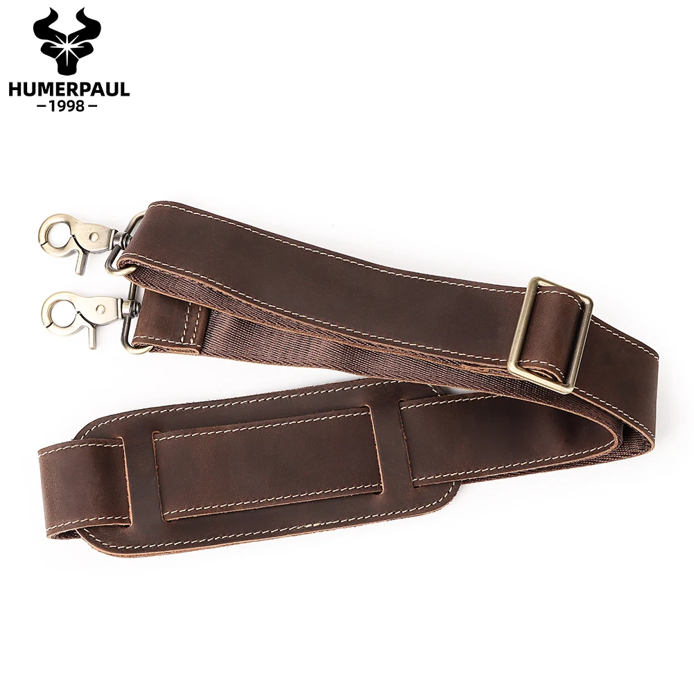 

HUMERPAUL Non-slip Bag Strap Adjustable Genuine Leather Strap for Crossbody Messenger Shoulder Bag Strap Replacement Accessorie