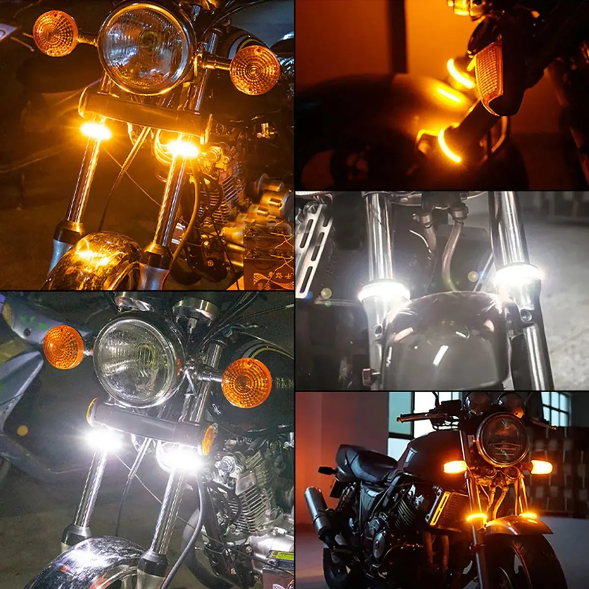 2 قطعة 36LED حلقة شوكة قطاع وامض مؤشر دراجة نارية بدوره إشارات DRL الأبيض العنبر المتعري تحذير مصباح جيد الإضاءة الوامض الوصول