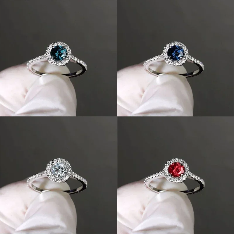 New Elegant Women Rings with Round Cubic Zirconia Brilliant Engagement Wedding Accessories High Quality Silver Color Jewelry