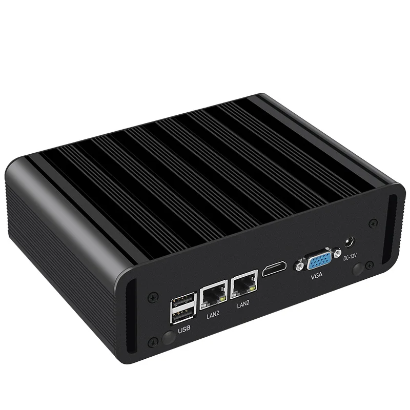 Helorpc 2LAN Industrial Mini PC with Inter i5-5200U DDR3 2RS232/RS485 COM Support Windows10 Linux PXE Firewall Fanless Computer