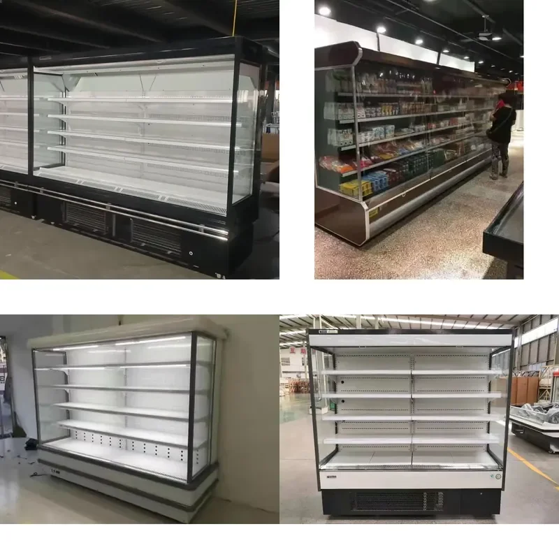 8ft Single Temp Open Cooler Air Cooled Compressor Stainless Steel A++ Energy Saving Automatic Beverage Display Refrigerator