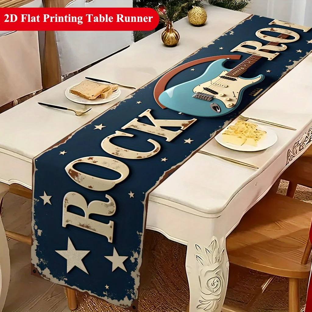 Cute Dogs Wearing Clothes Pattern Table Runner - Cartoon Puppy Pet Motif Decoration for Holiday Dining Home Party