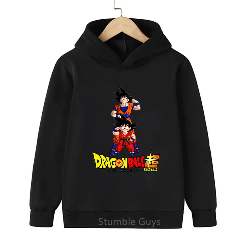 Dragon Ball Super Goku Hoodie, Kids Boys Girls Unisex Anime Sweatshirt, Dual‑Character Print Long Sleeve Hooded Pullover