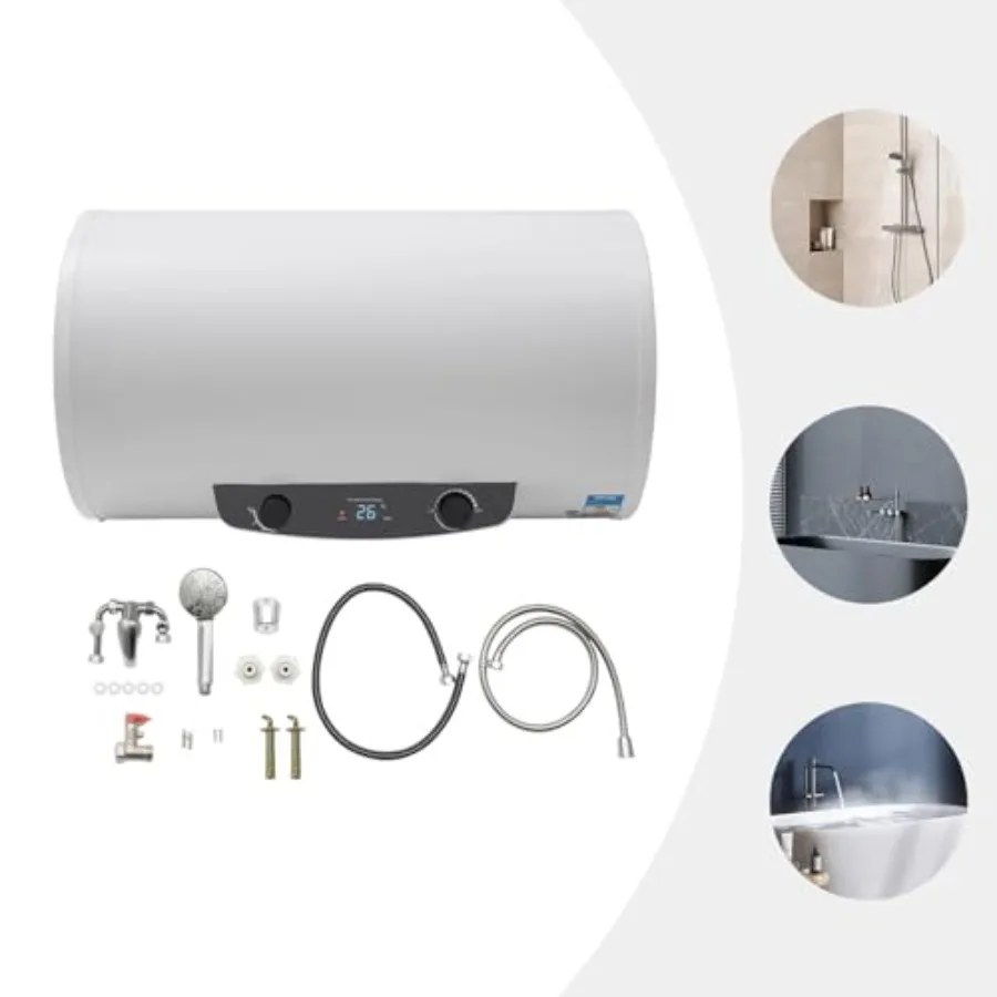 

Electric Hot Water Heater 31 Gallon Tank Storage with LED Display 110V 1500W Quick Heating Adjustable Thermostat Water Heater f