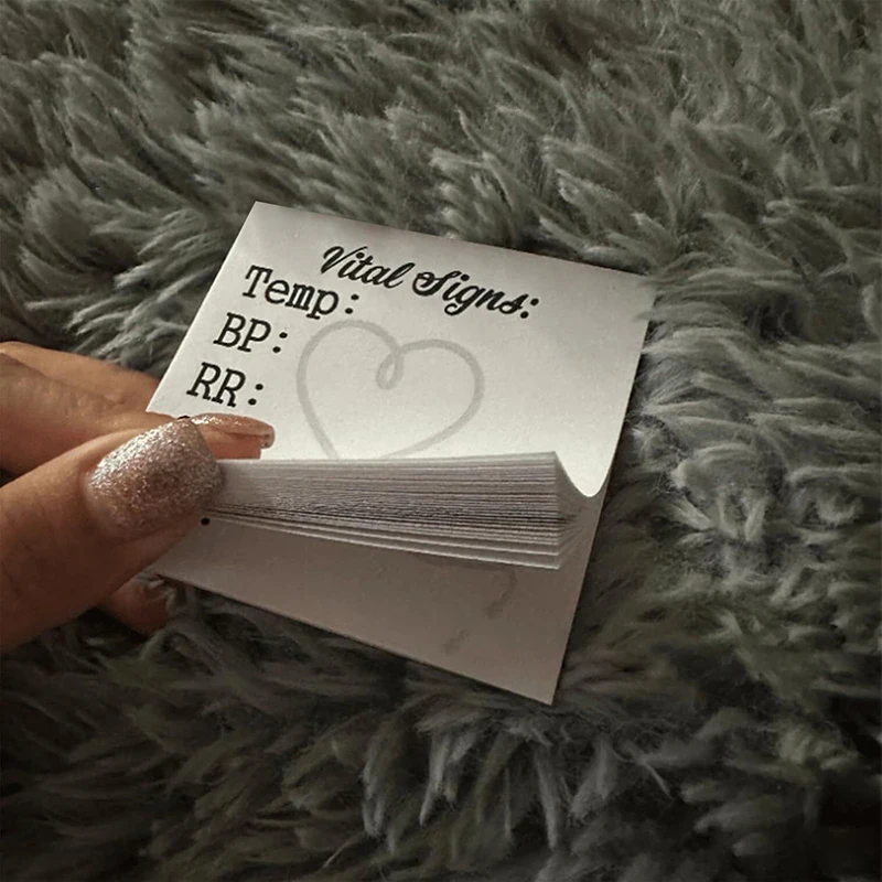 3 Inch Nurse To Do List NotepadVital Signs Sticky Notes Daily Health Monitoring Log Compact Nursing Record Pad For Patient Care