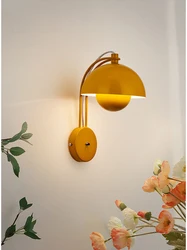 Scandinavian Minimalist Mushroom Bedside Wall Lamp Hotel Aisle Corridor Decorative Vintage Creative Led Wall Sconce Lights