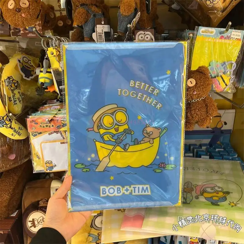 Minions Cartoon Folder Cute L-shaped Waterproof File Bag Pvc Information Office Folder Student Stationery