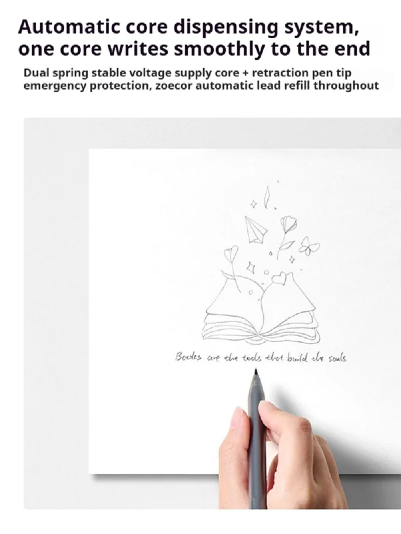 KACO FIRST Mechanical Pencil Rotating Automatic Core Creative Transparent Color Pen Holder,0.5mm Writing Exam Stationery Pencil