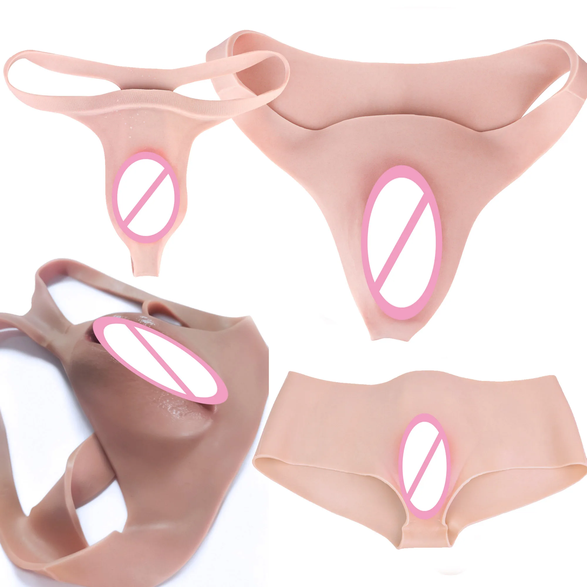 FAAK Multi styles Silicone Panties for Transgender Crossdresser Realistic Insertable Vagina Panties Hiding Gaff Boxer Briefs view 2