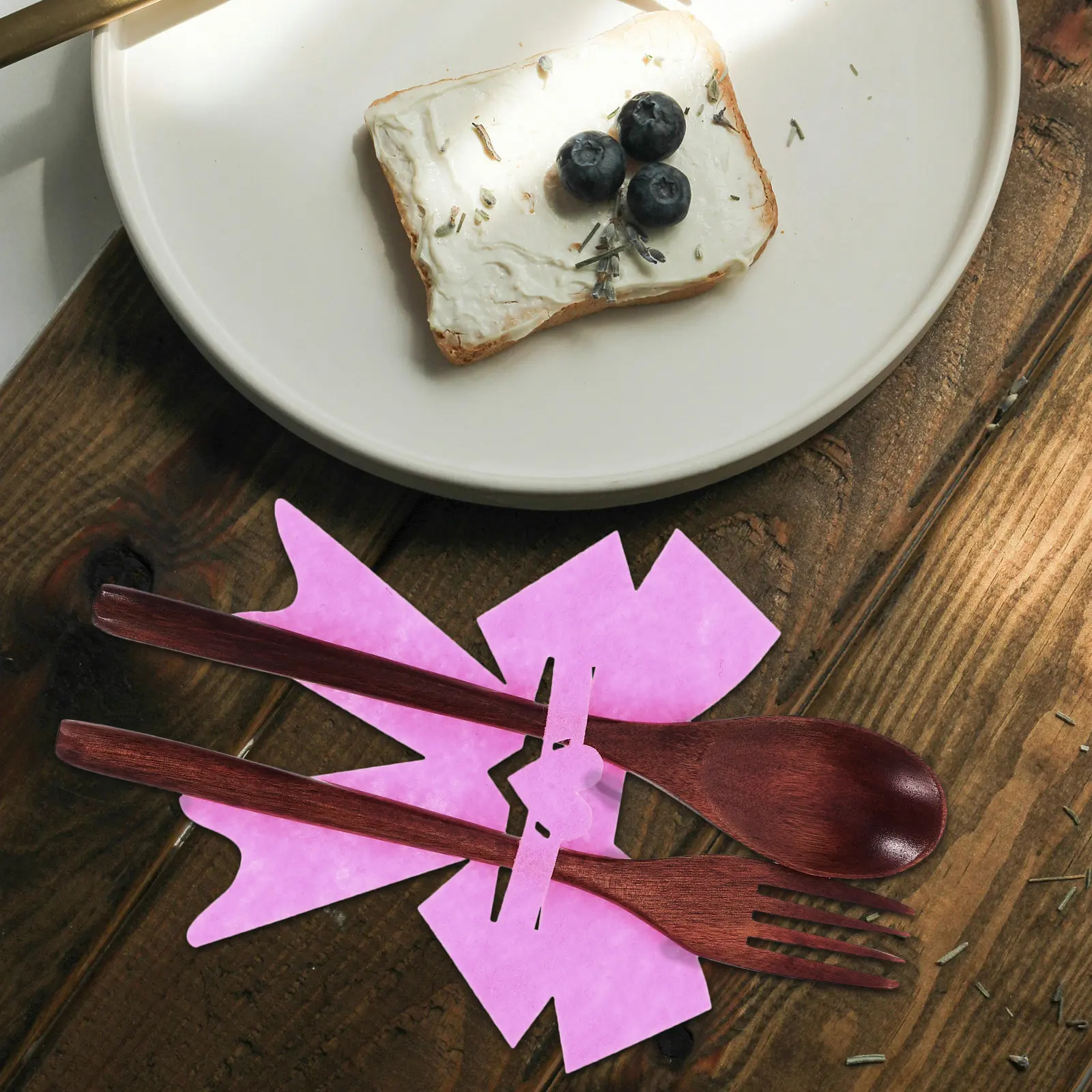 4Pcs Romantic Bowknot Cutlery Holders Elegant Tableware Pouch Bag Non-Woven Fabric Fork Knife Spoon Sleeve for Wedding Mothers
