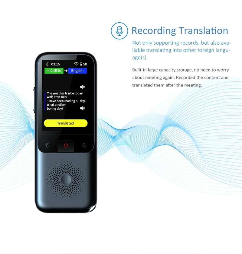 138 Talen T11 Draagbare Smart Voice Vertaler في الوقت الحقيقي متعدد المهام Toespraak Interactive غير متصل Vertaler سفر الأعمال