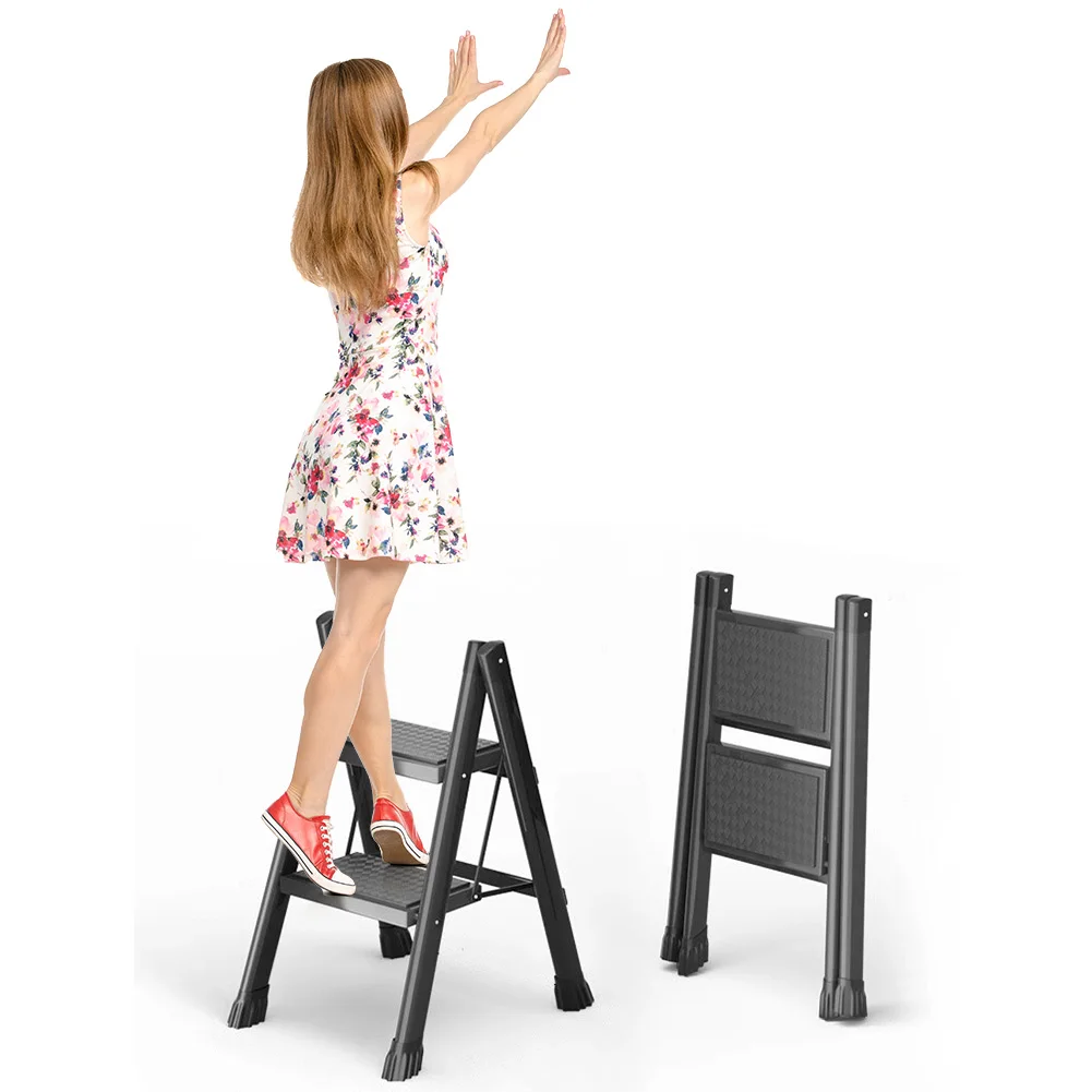2/3/4 Step Folding Heavy Duty Stepladder Anti-Slip Step Stool Collapsible Folding Step Stool for Adults Household Outdoor Indoor