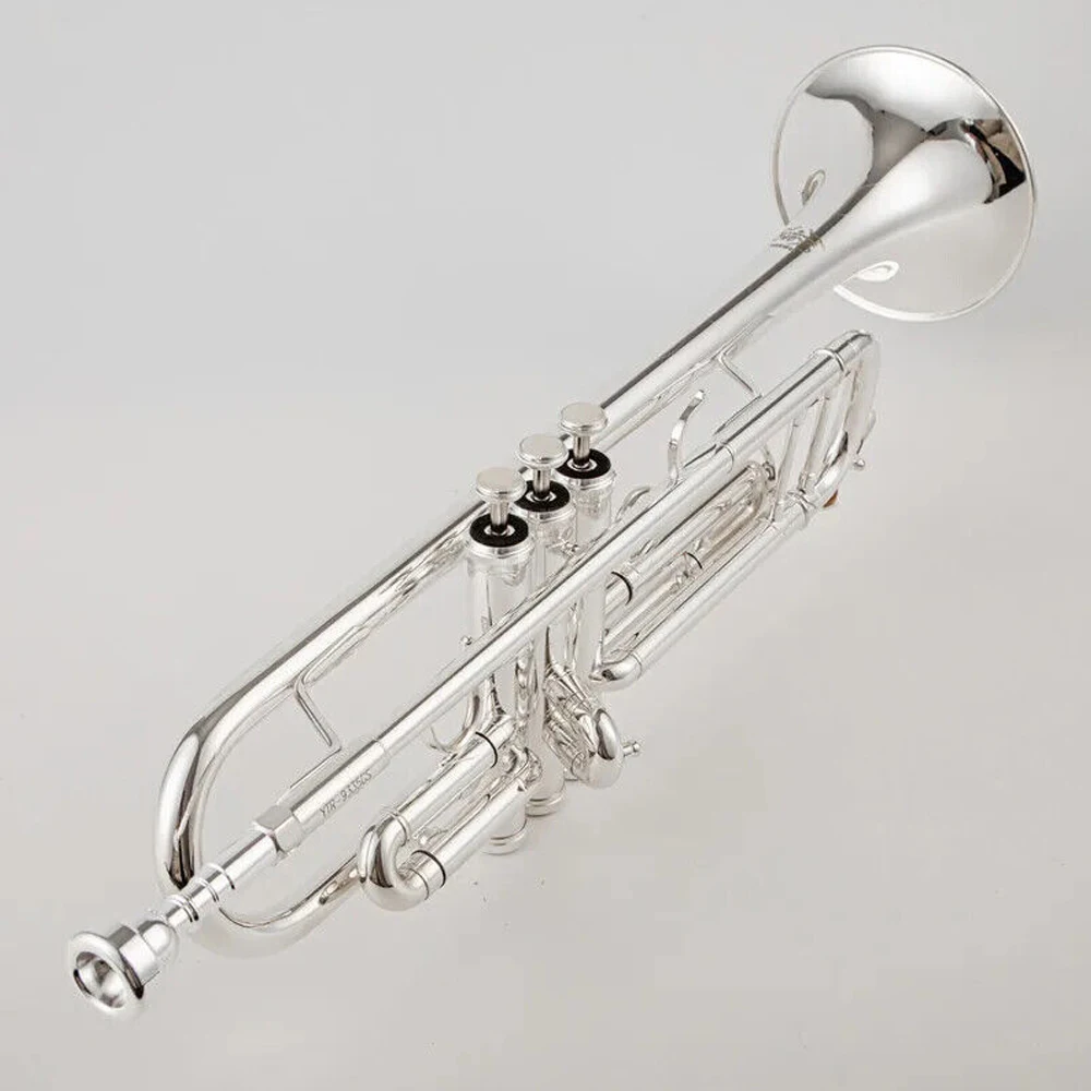 Japan 9335 Professional Trumpet Flat B Tone Brass Silver Plated High Quality Trumpet Musical Instrument with Hard Shell