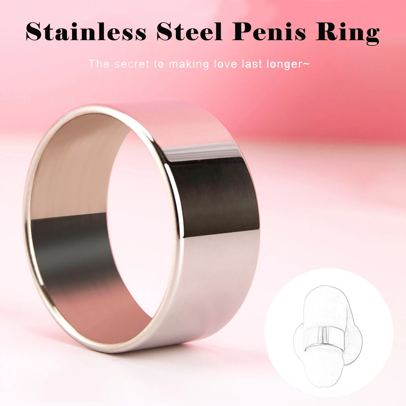 New Stainless Steel Penis Ring Simple Cockring Metal Glans Ring Male Erection Delay Time Masturbation Cock Ring Sex Toy For Men