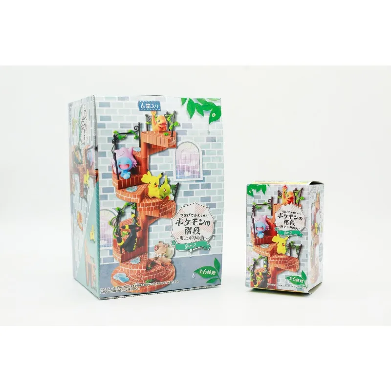 

Покемон вращающаяся лестница сцена серии слепая коробка игрушки аниме фигурка Пикачу Espeon Bulbasaur Squirtle кукла модель детские подарки