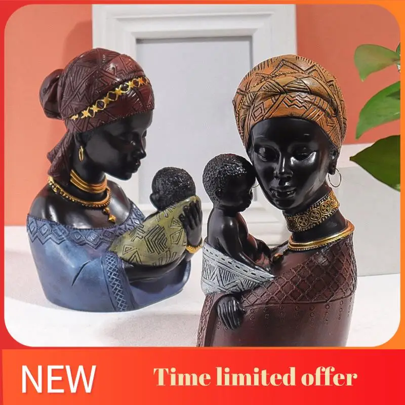 

ABRN-Home Decor,African Art Sculpture,African Decor, Woman And Son Statue, Perfect For Living Room Tabletop Decoration