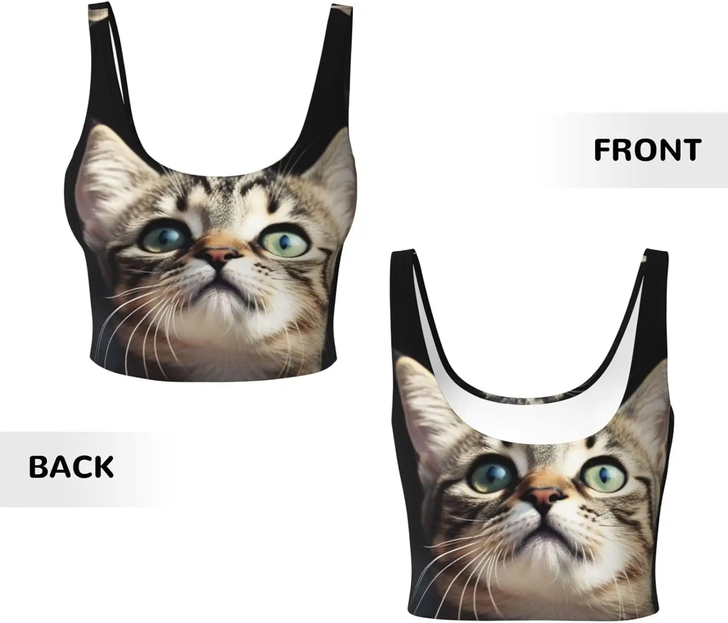 حمالات صدر رياضية للنساء، حمالات صدر بدون أكمام للسيدات قابلة للإزالة على شكل حرف U، حمالات صدر مضحكة لليوجا مطبوعة للتمرين