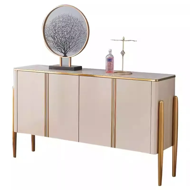 

Home tempered glass entrance cabinet integrated Italian light luxury dining side cabinet modern simple locker black