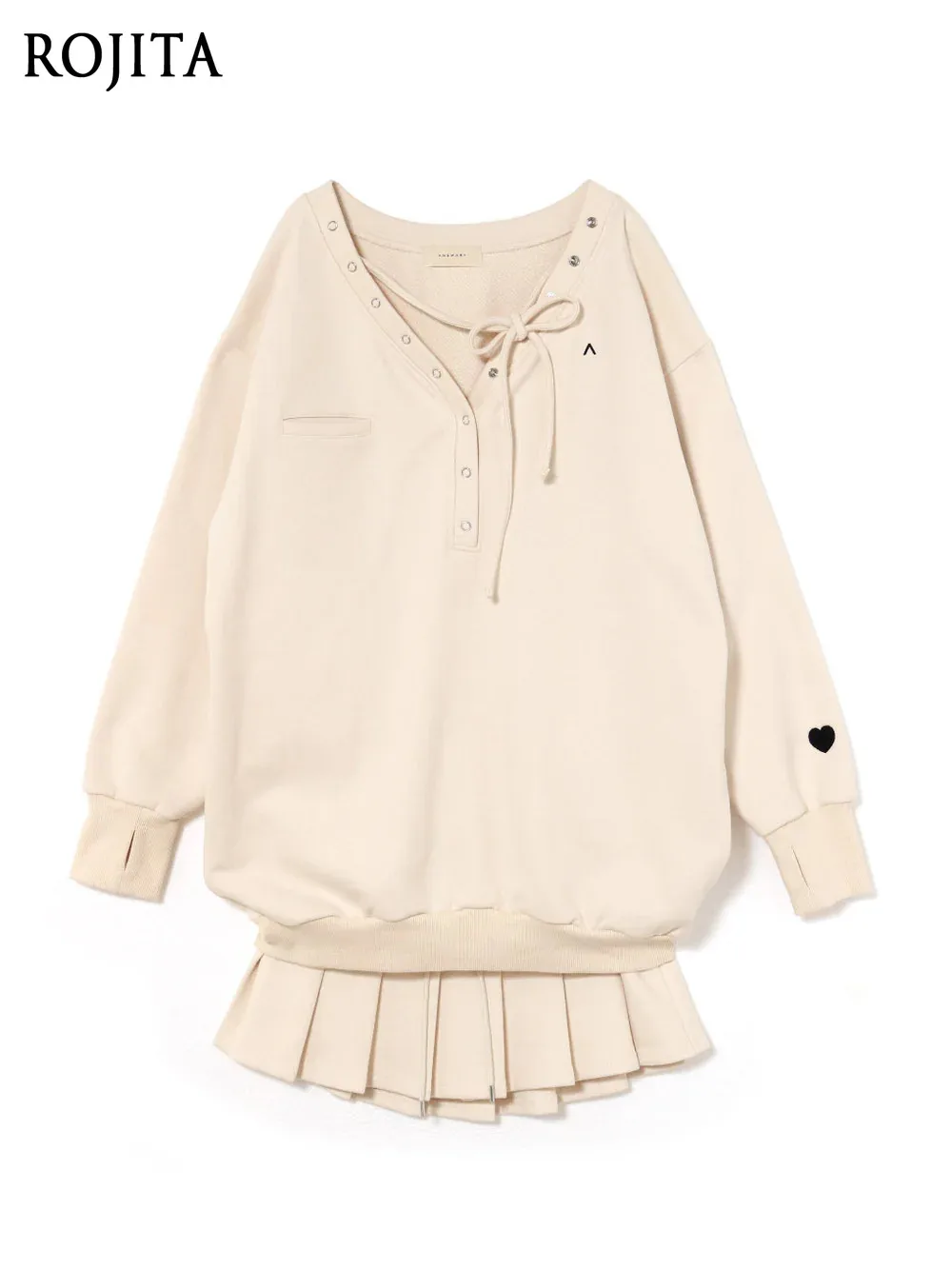 

Новинка 2026, женская весна-лето, японский стиль, свободная толстовка с v-образным вырезом и плиссированная юбка, комплект из двух предметов, толстовки