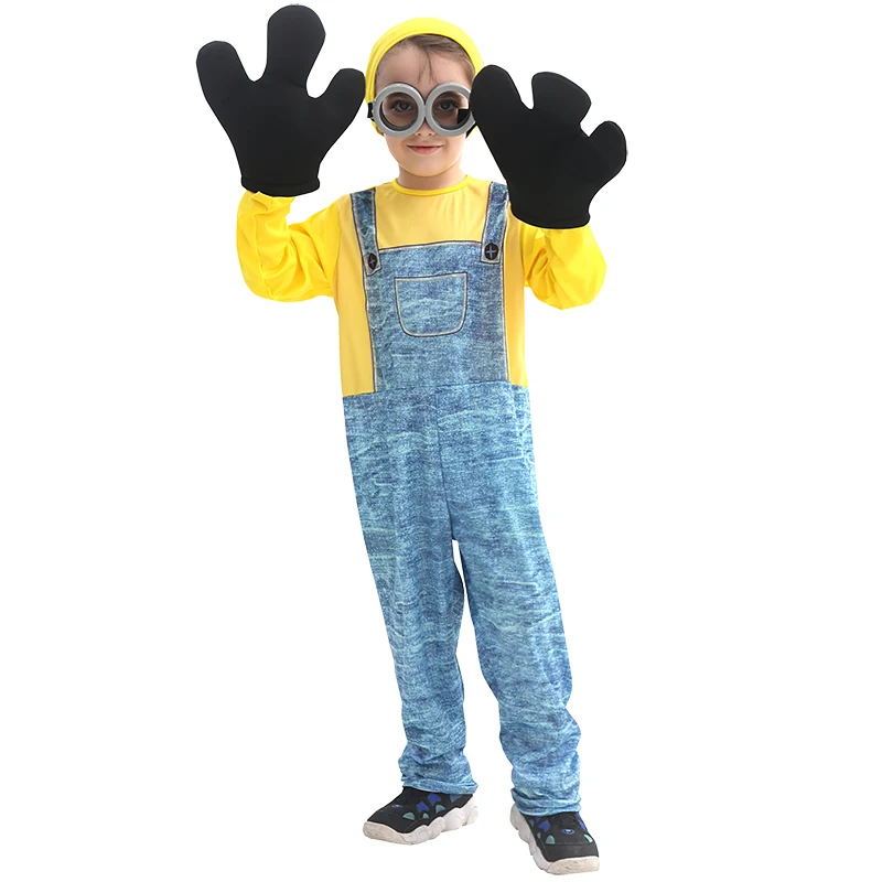 

Children's Yellow Man Cosplay Costume Cartoon Despicable Me Performance Outfit loween Stage ow Clothes