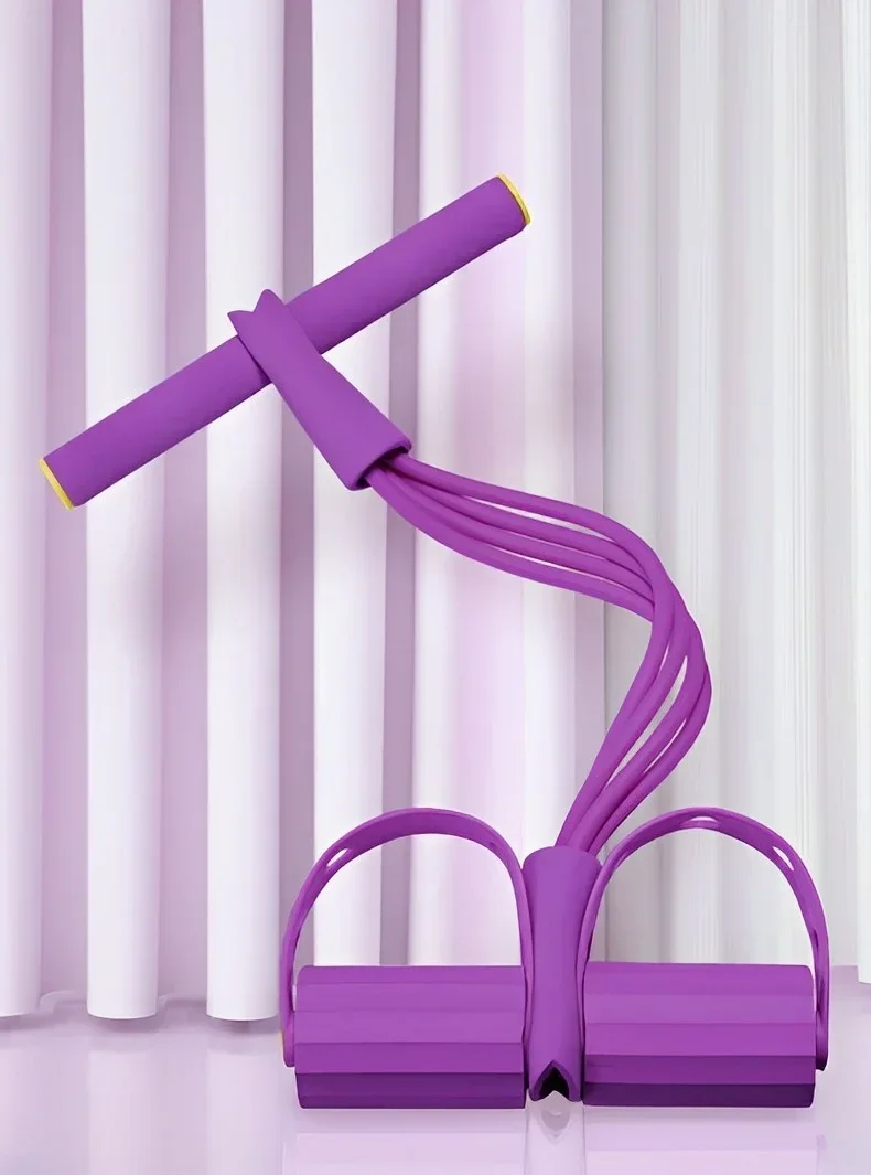 Pedal-Widerstandsband mit 6 Schlaufen, elastisches Spannungsseil, Sit-up-Zugband für Körperstraffung, Heimfitness, Yoga, Stretching, Fitnessgeräte – Detail 14