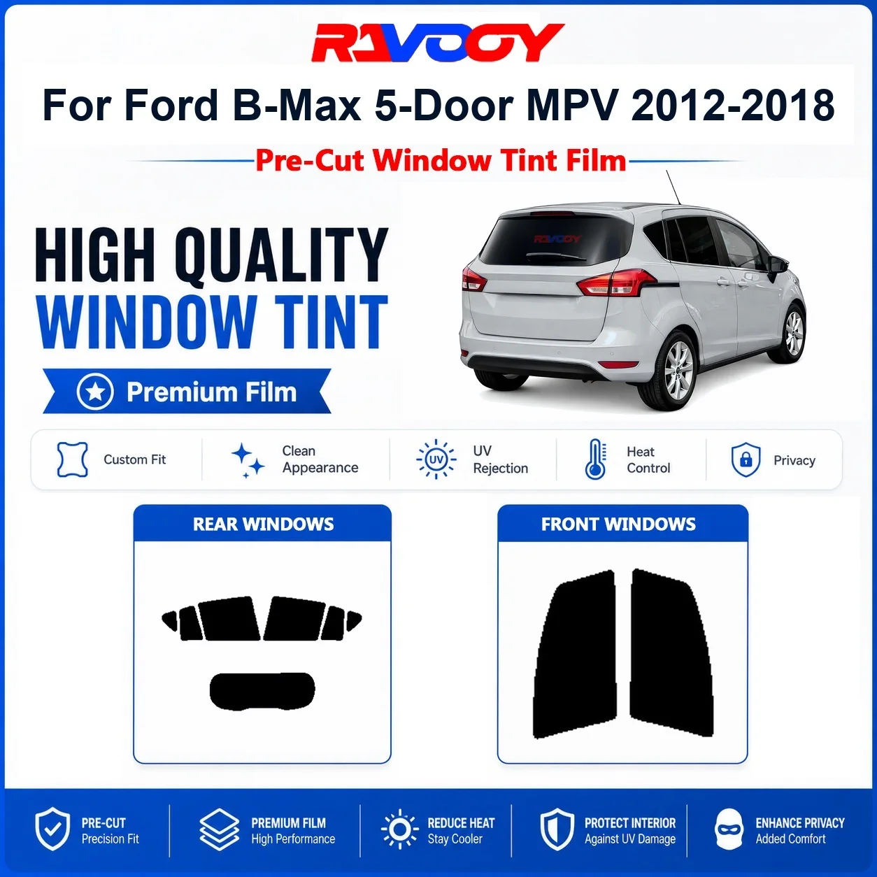 premium-pre-cut-window-tint-for-ford-b-max-5-door-mpv-2012-2018-front-rear-windows-uv-heat-rejection-privacy-film