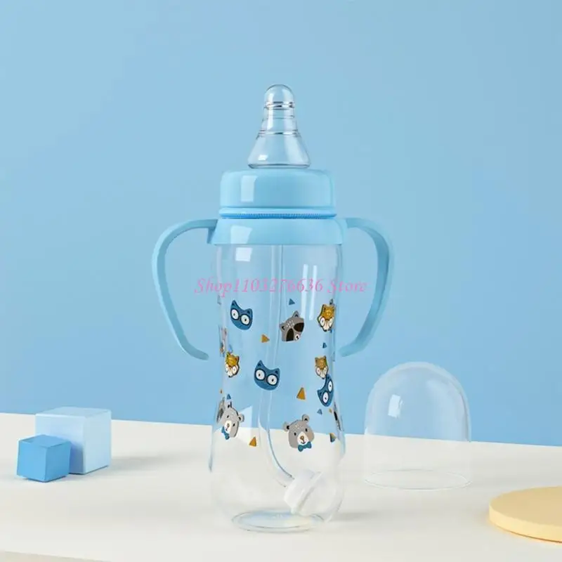 R6FD Baby Milk Bottle Baby Bottles Cartoon-design Baby Feeding Bottle 8-inch Height Gravity-Ball Design- Bottle