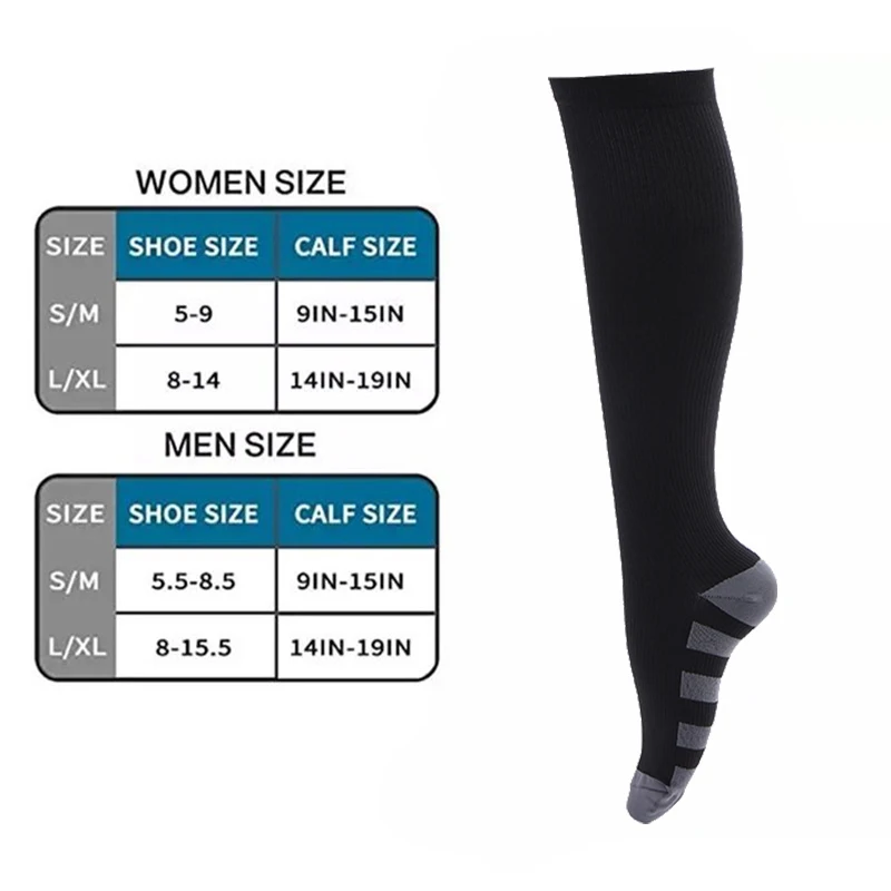 Compression Socks 20-30 Mmhg Men Medical Varicose Veins Pregnancy Nursing Athletic Football Soccer Stockings Sport Socks YS102