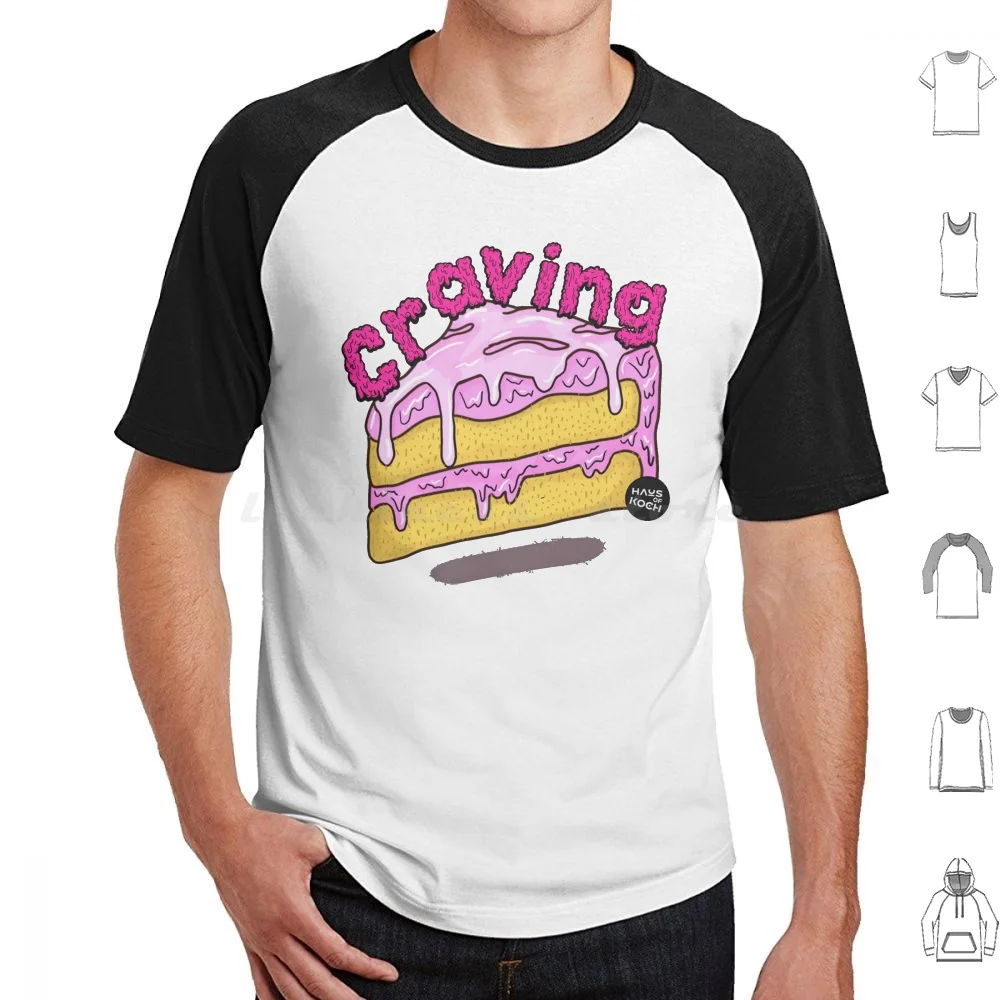 Craving Some Cake T Shirt 6Xl Cotton Cool Tee Cake Fun Funny Humor Craving Icing Food Snacks Pink