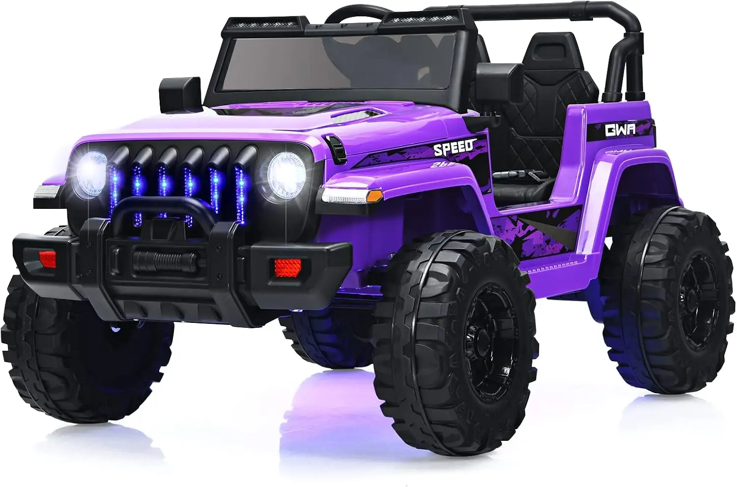 OLAKIDS Kids Ride on Truck, 12V Electric Vehicle with Remote Control, Battery Powered Toddler Car with Music, Horn, 3 Speeds, LE