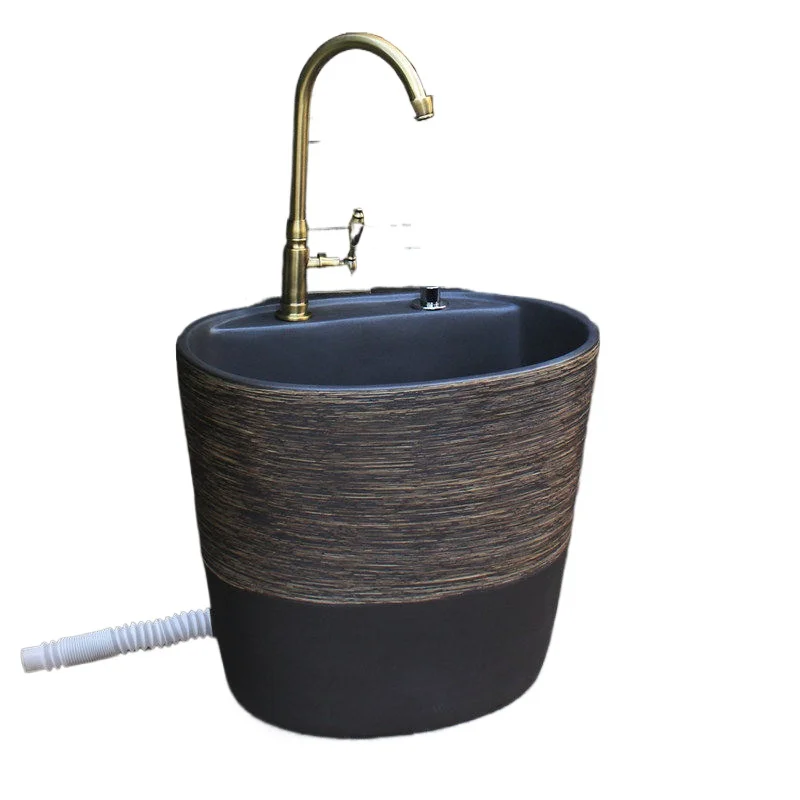 

Outdoor mop pool Balcony Taiwan control Household ceramic retro mop tank Pool courtyard