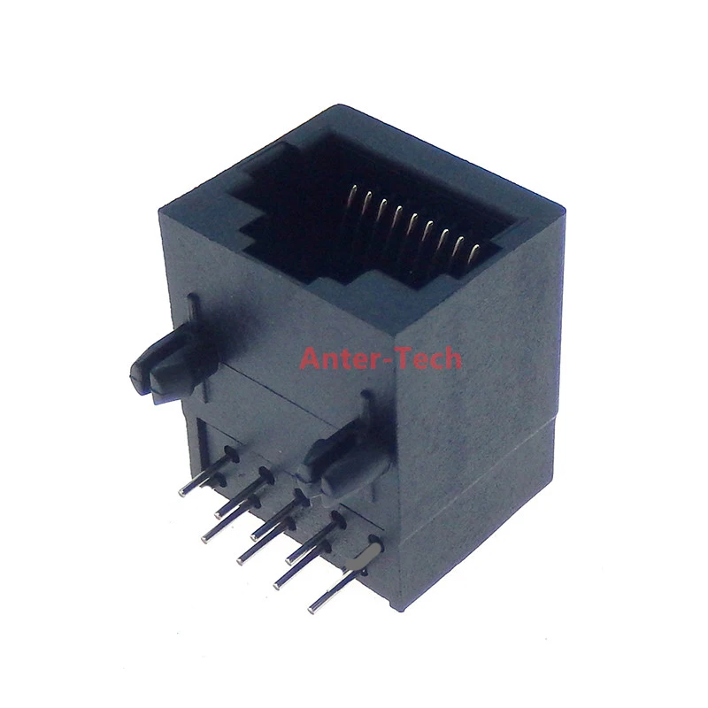 RJ45/18.3 Unlit Network Socket 8P8C PCB Horizontal Mounting Pin Unshielded Ethernet Interface 90 Degree Network Internet Module