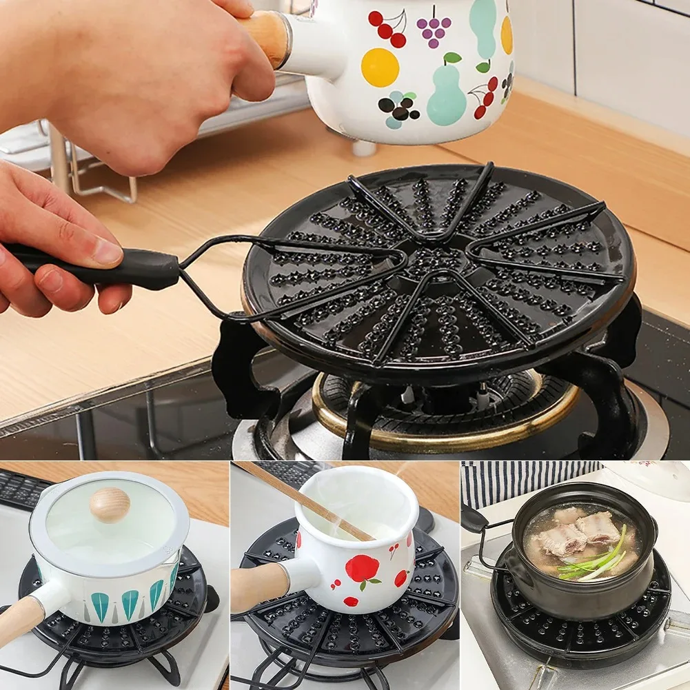 Heat Conduction of Gas Stove Diffuser Distributor Stove Top Heating Plate with Handle Put Rusty Kitchen Supplies