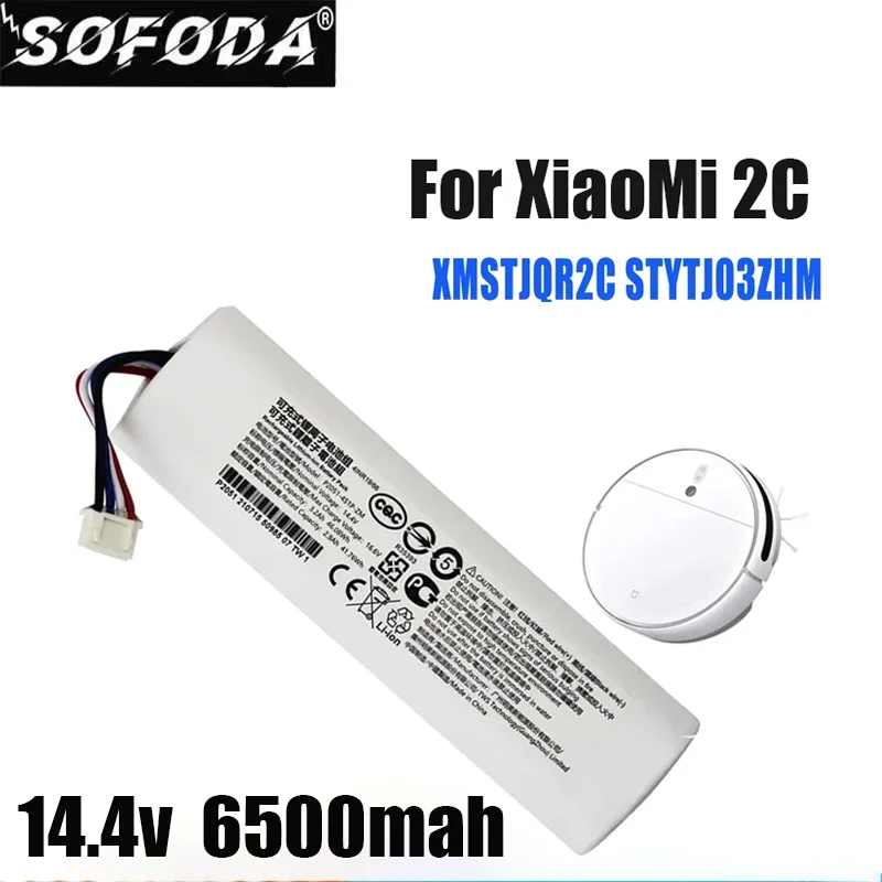 

New Bateria de substituição Li-ion para Xiaomi Mi Robot Vacuum, Mop 2, XMSTJQR2C, STYTJ03ZHM, 2C, P2051-4S1P-ZM, 14.8V, 6500mAh