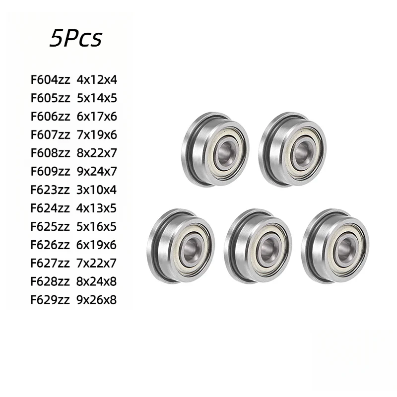 5 Stück Flanschkugellager F604 F605 F606 F607 F608 F609 F623 F624 F625 F626 F627 F628 F629 ZZ