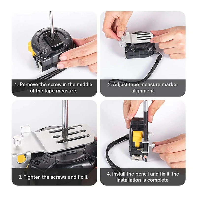 4  Piece Measuring Tape Clip Measure Flexible Tape Measure Locator For Edge Fringe Positioning Corner Clamp