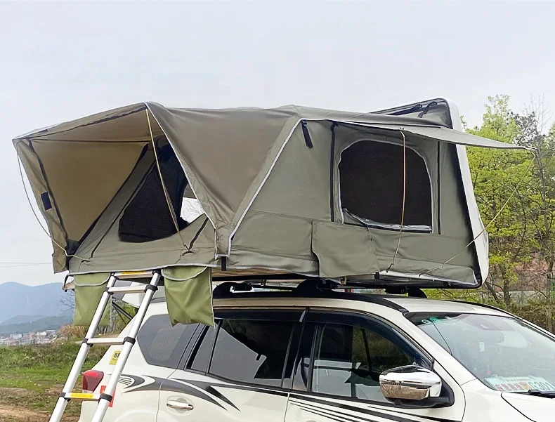 

UV Resistant Car Roof Tent 2-3 Person Roof Top Tent ABS Roof Top Tent