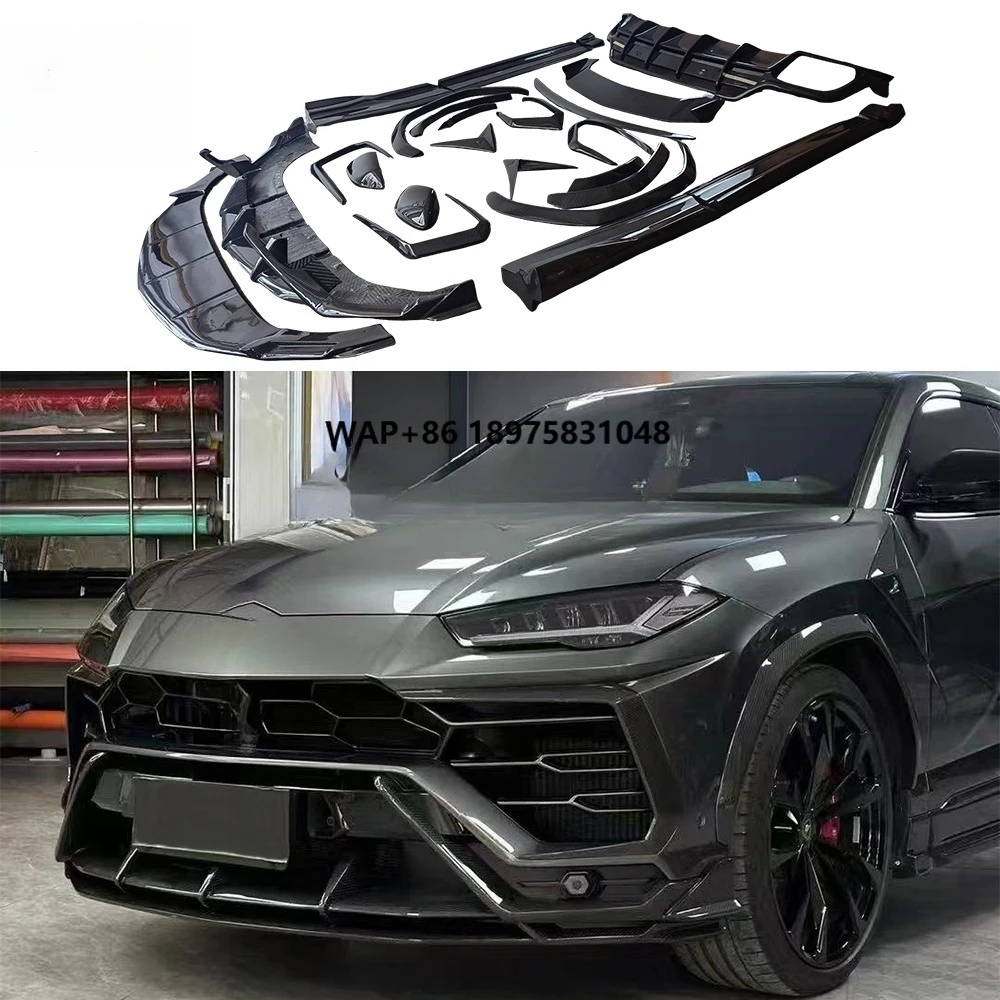 Dry Carbon Fiber Spoiler Front Lip Diffuser Side Skirt Wind Fender Air Outlet Hood Mirror Shell for Body Kit