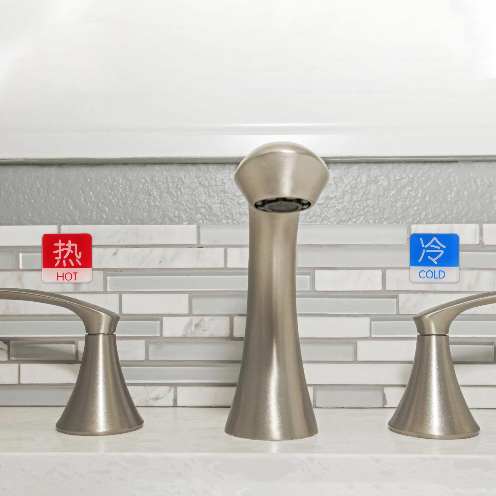 

5 Pairs Stickers Label for Shower Hot/cold Water Transfer Tap Indicator Caps Bathroom Sink