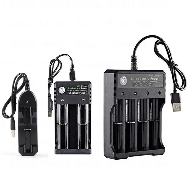 1 2 4 Slots 3.7V 18650 14500 USB Lithium-ion Battery Power Charger Independent Charging AA 1.5v 18350 16340 Battery adapter B4